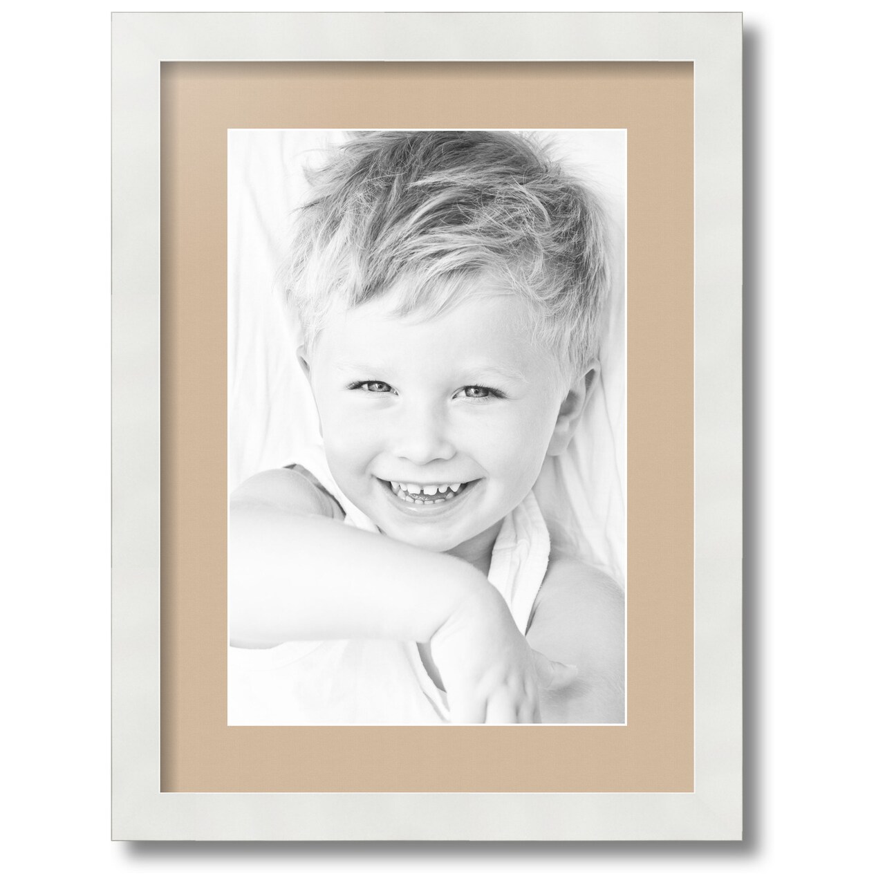 ArtToFrames Collage Photo Picture Frame with 1 - 10x15 inch Openings, Framed in White with Over 62 Mat Color Options and Regular Glass (CSM-3966-1402)